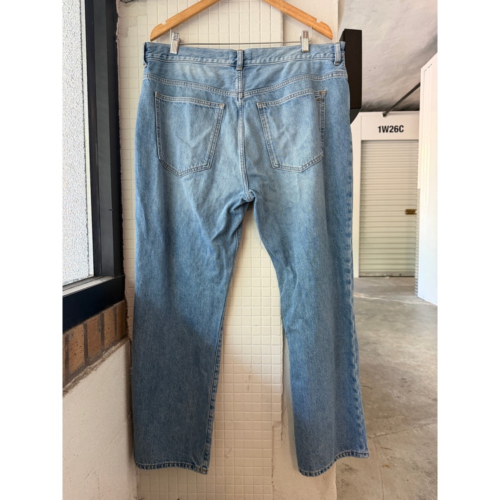 Madewell Longline Straight Jean Womens 33 High Rise Light Wash Button Fly - Picture 6 of 10